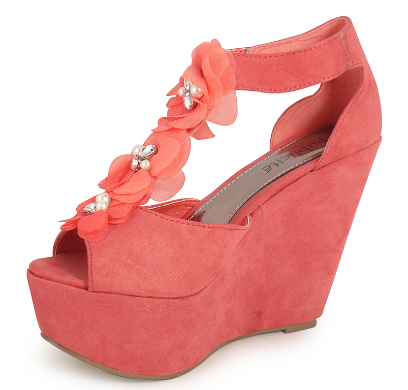 NEW LADIES WOMENS SEXY CORAL WEDGE HEEL SHOES SIZES 3-8 | eBay